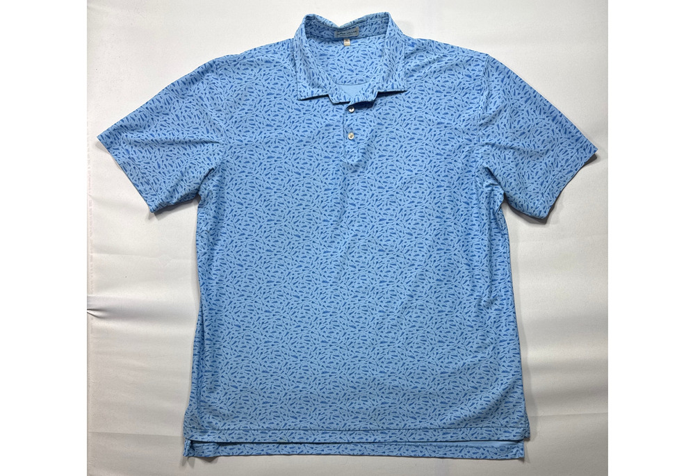 Peter Millar Summer Comfort Men's Ragtime Jazz Blue Polo Shirt - Size XL